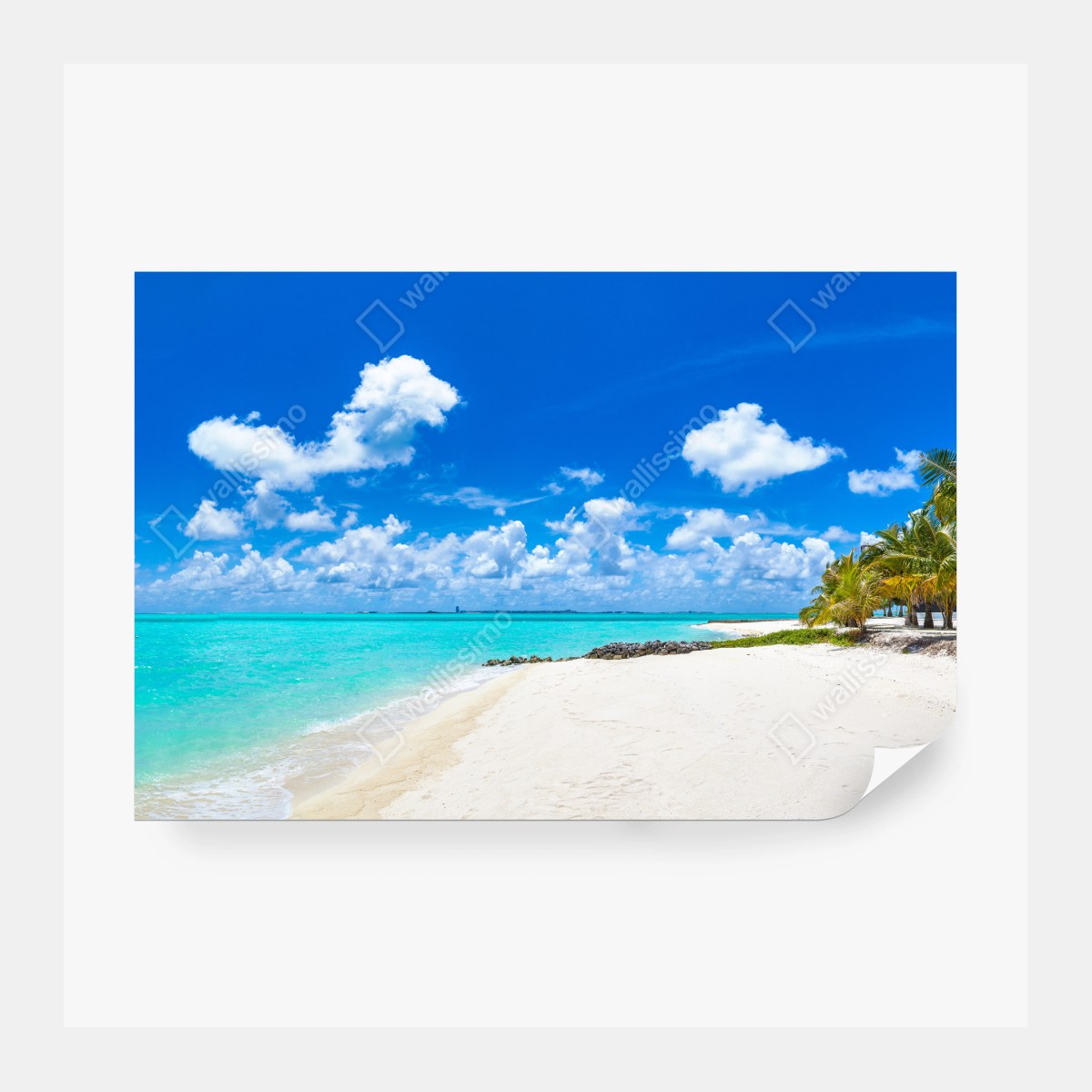 Fototapeta Malediwy turkusowa plaża panorama – Wallissimo® Fototapeta Malediwy turkusowa plaża panorama – Wallissimo®