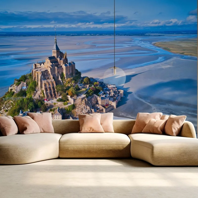 Fototapeta Mont Saint-Michel widok z lotu ptaka – Wallissimo® Fototapeta Mont Saint-Michel widok z lotu ptaka – Wallissimo®