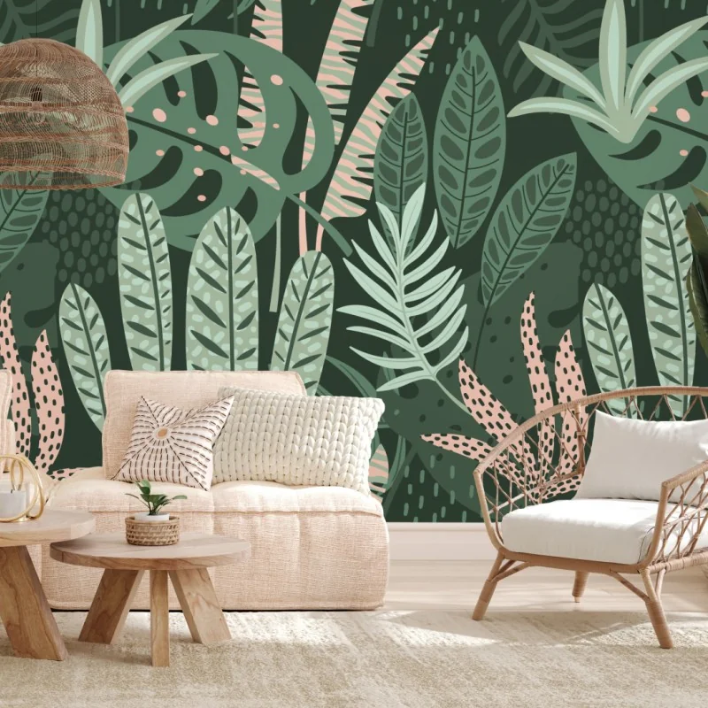 Fototapeta tropikalny wzór liściowy – Wallissimo® Fototapeta tropikalny wzór liściowy – Wallissimo®