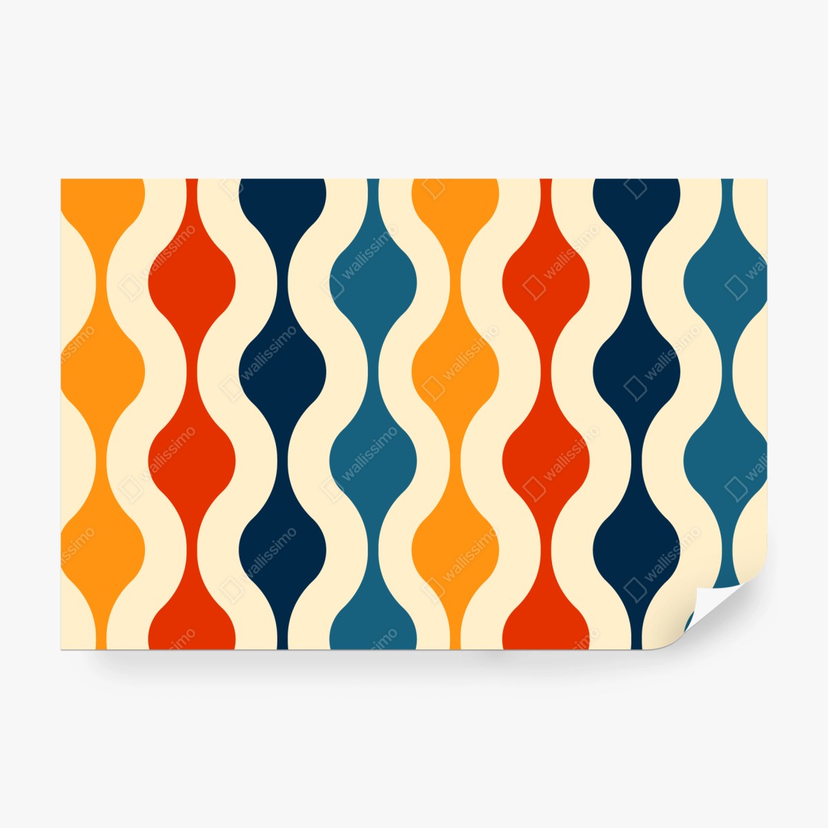 Fototapeta retro falisty wzór mid-century – Wallissimo® Fototapeta retro falisty wzór mid-century – Wallissimo®