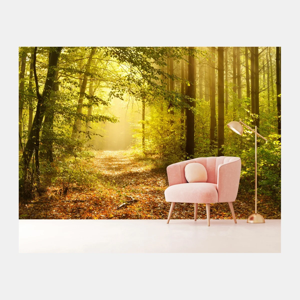 Fototapeta słoneczna leśna ścieżka jesienią – Wallissimo® Fototapeta słoneczna leśna ścieżka jesienią – Wallissimo®