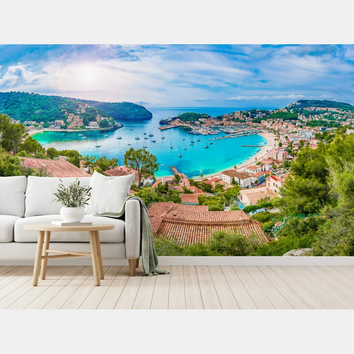 Fototapeta słoneczna panorama Port de Soller – Wallissimo® Fototapeta słoneczna panorama Port de Soller – Wallissimo®