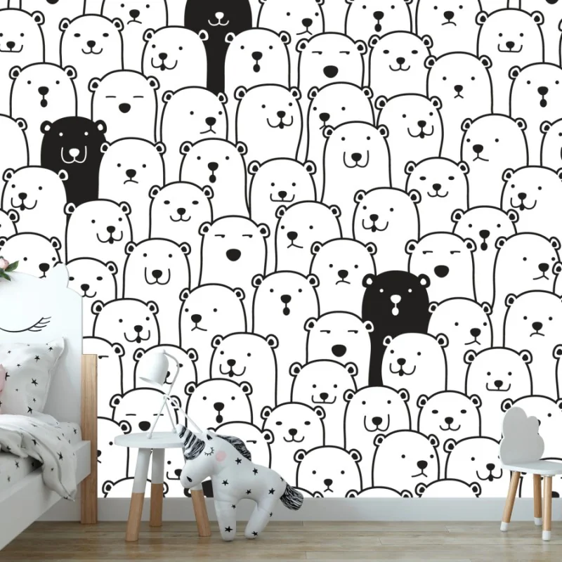 Fototapeta uroczy wzór z misiami – Wallissimo® Fototapeta uroczy wzór z misiami – Wallissimo®
