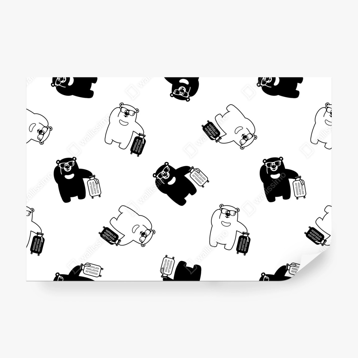 Fototapeta wzór wędrujących misiów – Wallissimo® Fototapeta wzór wędrujących misiów – Wallissimo®