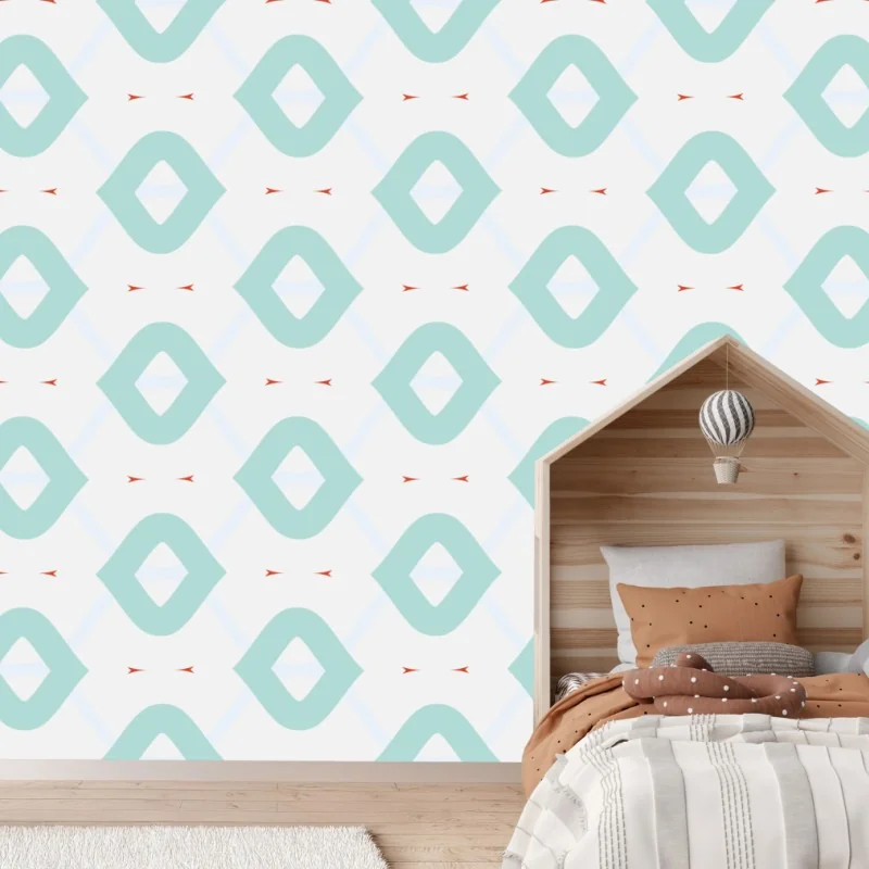 Fototapeta turkusowy geometryczny wzór rombów – Wallissimo® Fototapeta turkusowy geometryczny wzór rombów – Wallissimo®
