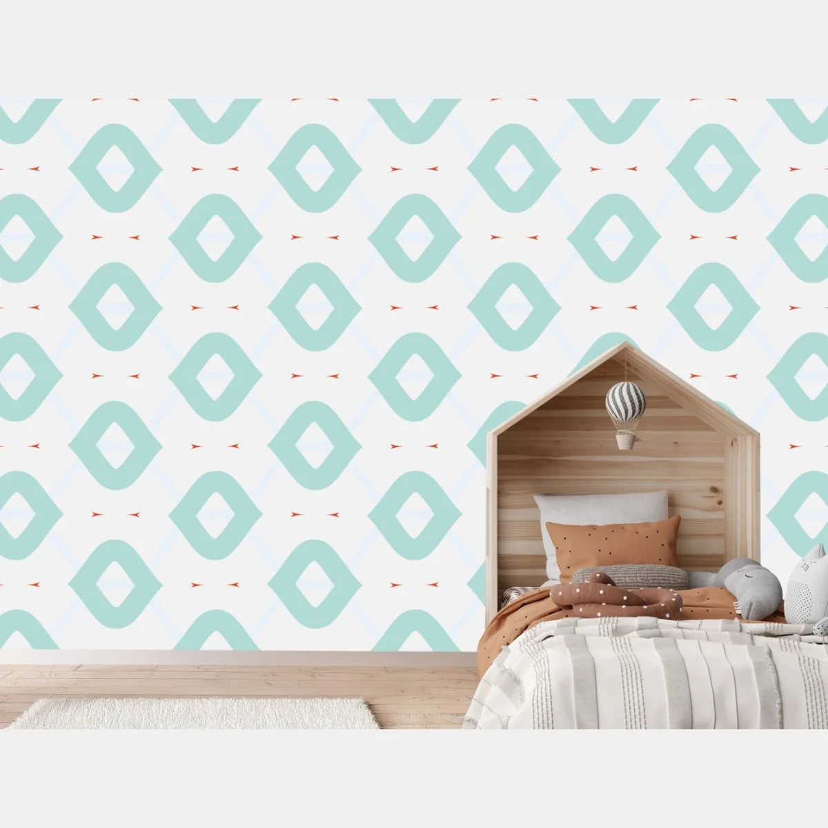 Fototapeta turkusowy geometryczny wzór rombów – Wallissimo® Fototapeta turkusowy geometryczny wzór rombów – Wallissimo®