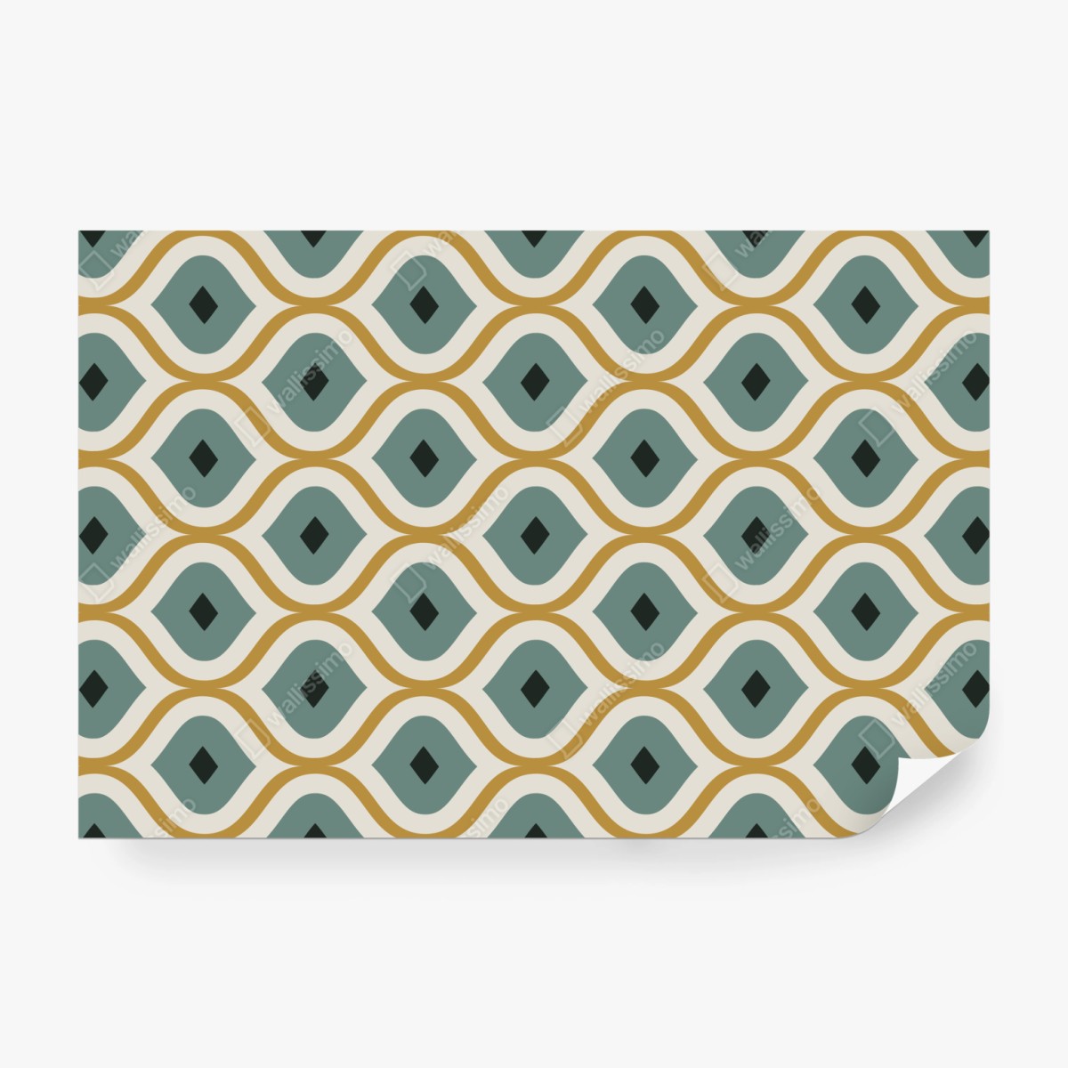 Fototapeta niebiesko-złoty geometryczny ornament – Wallissimo® Fototapeta niebiesko-złoty geometryczny ornament – Wallissimo®