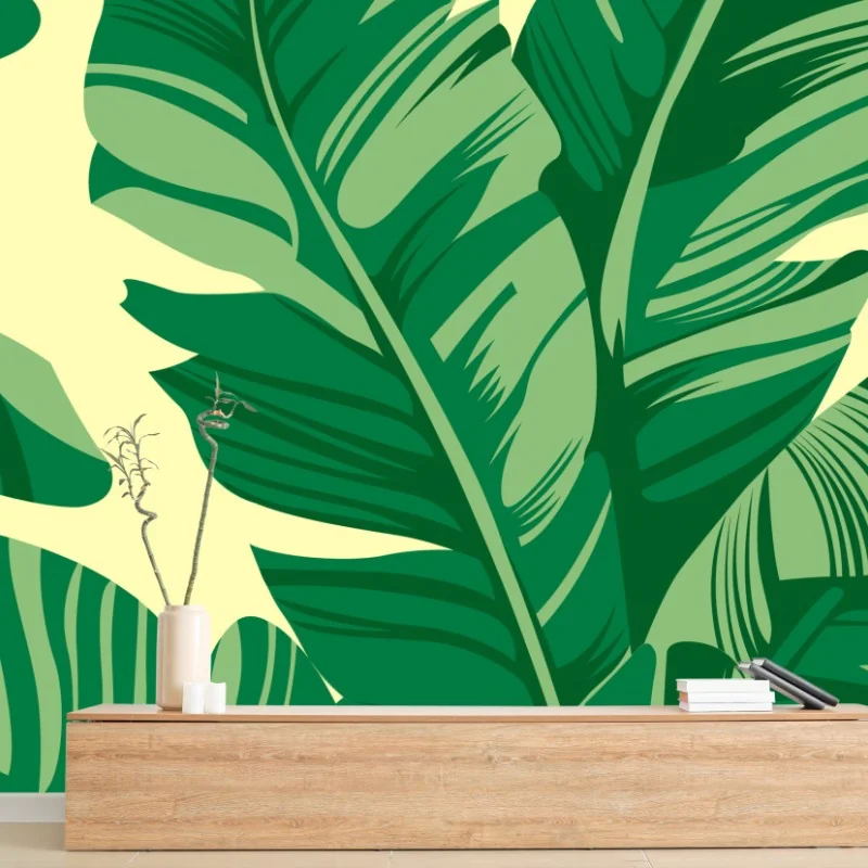 Fototapeta wzór liści bananowca – Wallissimo® Fototapeta wzór liści bananowca – Wallissimo®