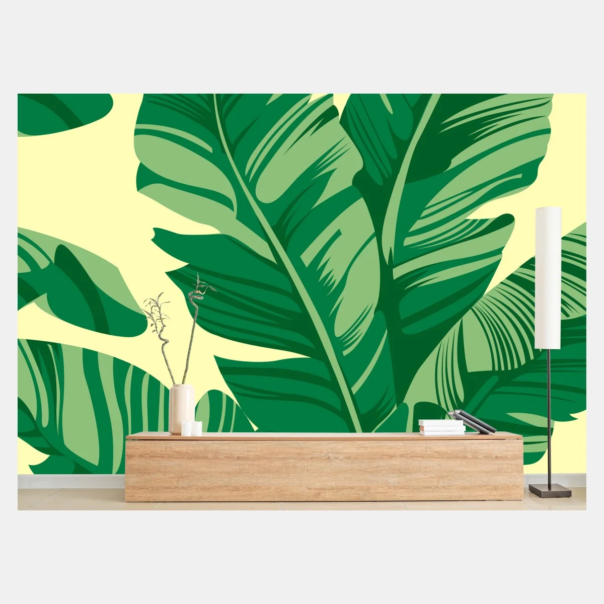 Fototapeta wzór liści bananowca – Wallissimo® Fototapeta wzór liści bananowca – Wallissimo®