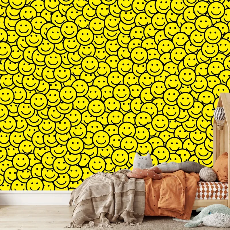 Fototapeta wzór z uśmiechniętymi buźkami