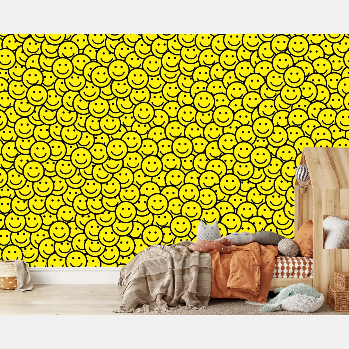 Fototapeta wzór z uśmiechniętymi buźkami – Wallissimo® Fototapeta wzór z uśmiechniętymi buźkami – Wallissimo®