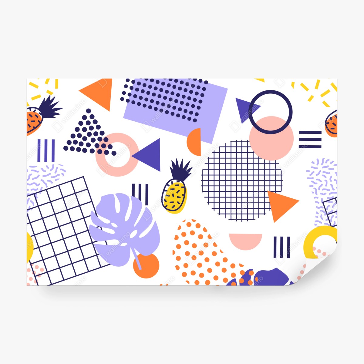 Fototapeta zabawny tropikalny wzór geometryczny – Wallissimo® Fototapeta zabawny tropikalny wzór geometryczny – Wallissimo®