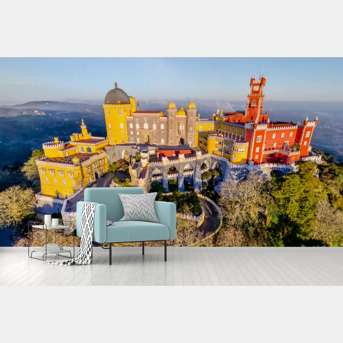 Fototapeta kolorowy pałac Pena w Sintrze – Wallissimo® Fototapeta kolorowy pałac Pena w Sintrze – Wallissimo®