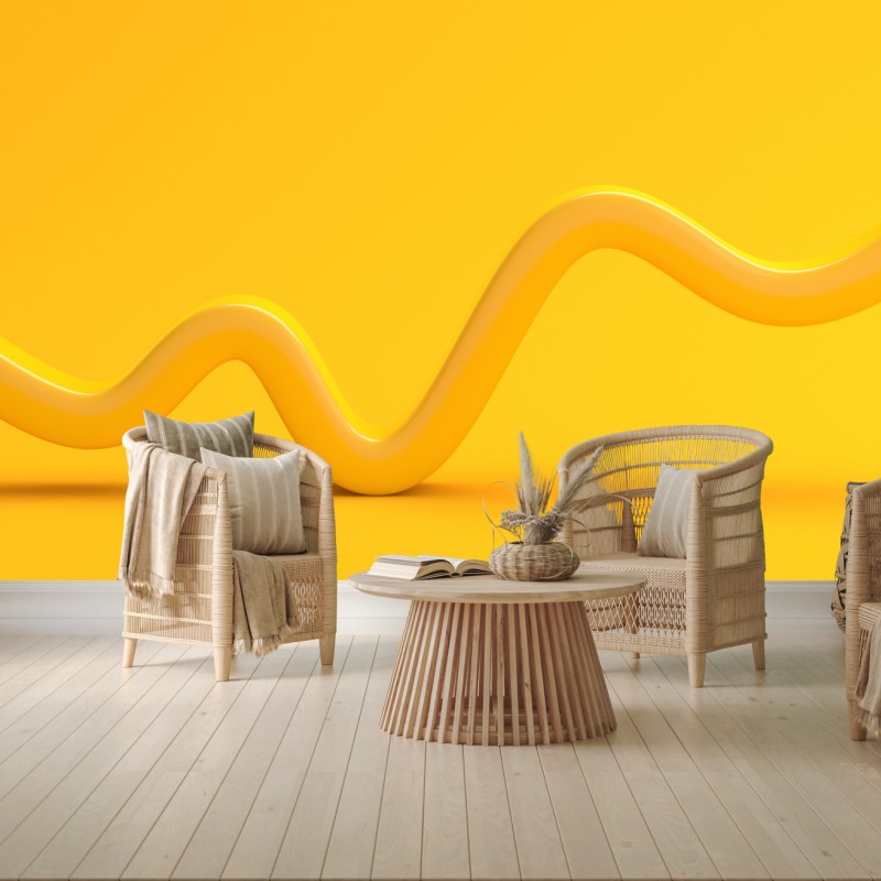 Fototapeta słoneczna żółta 3d krzywa abstrakcyjna – Wallissimo® Fototapeta słoneczna żółta 3d krzywa abstrakcyjna – Wallissimo®