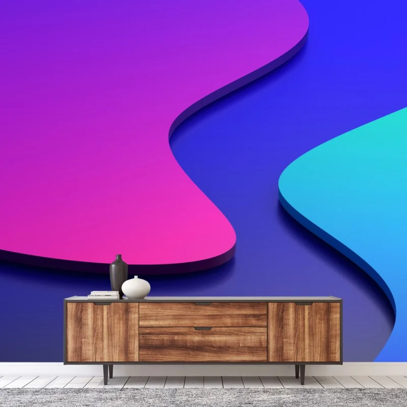 Fototapeta wibrujące fioletowo-niebieskie abstrakcyjne kształty 3d – Wallissimo® Fototapeta wibrujące fioletowo-niebieskie abstrakcyjne kształty 3d – Wallissimo®