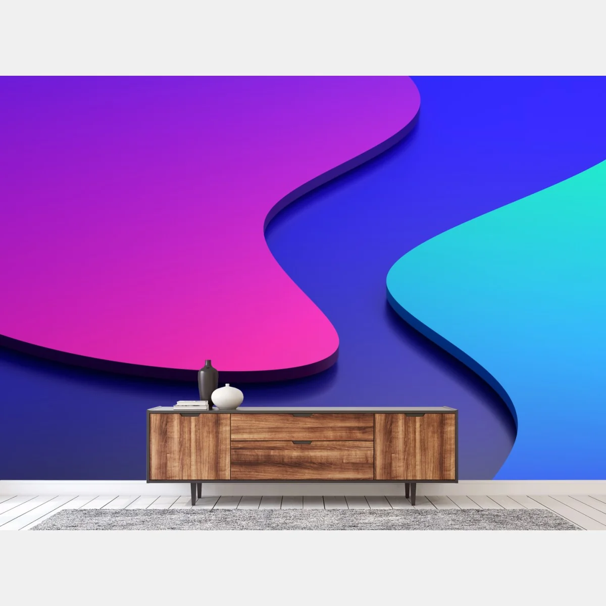 Fototapeta wibrujące fioletowo-niebieskie abstrakcyjne kształty 3d – Wallissimo® Fototapeta wibrujące fioletowo-niebieskie abstrakcyjne kształty 3d – Wallissimo®