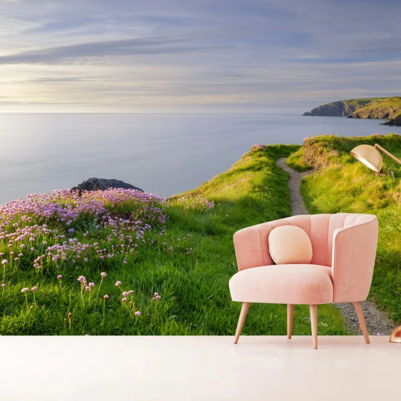 Fototapeta zatoka Ceibwr ścieżka nadmorska o zmierzchu – Wallissimo® Fototapeta zatoka Ceibwr ścieżka nadmorska o zmierzchu – Wallissimo®