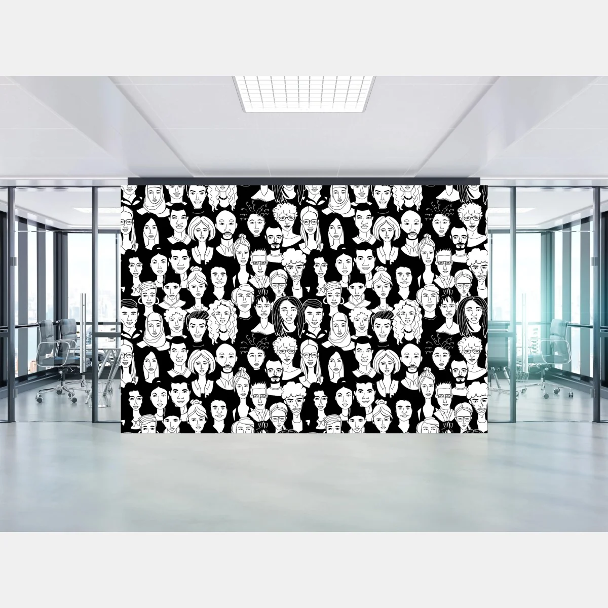 Fototapeta wzór z różnorodnymi twarzami – Wallissimo® Fototapeta wzór z różnorodnymi twarzami – Wallissimo®