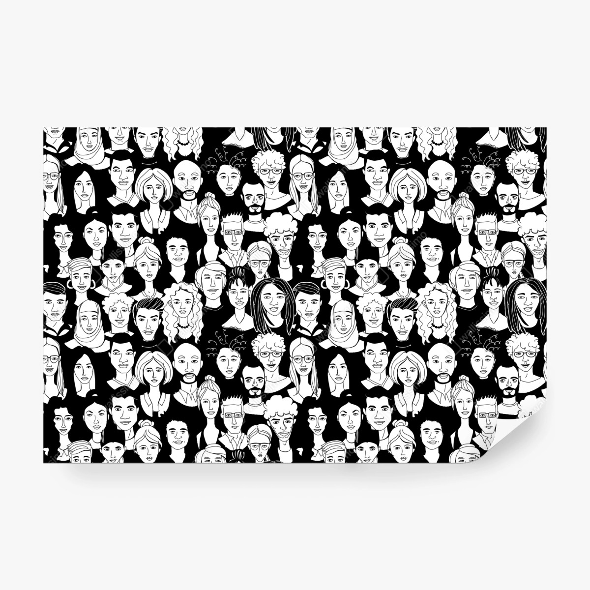Fototapeta wzór z różnorodnymi twarzami – Wallissimo® Fototapeta wzór z różnorodnymi twarzami – Wallissimo®