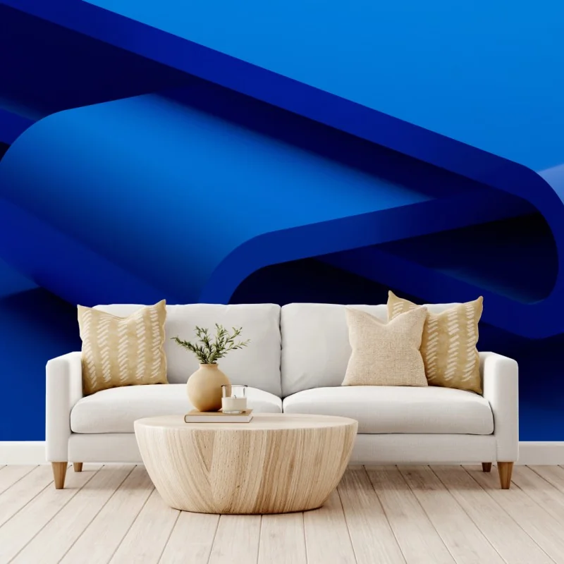 Fototapeta minimalna niebieska wstęga geometryczna – Wallissimo® Fototapeta minimalna niebieska wstęga geometryczna – Wallissimo®