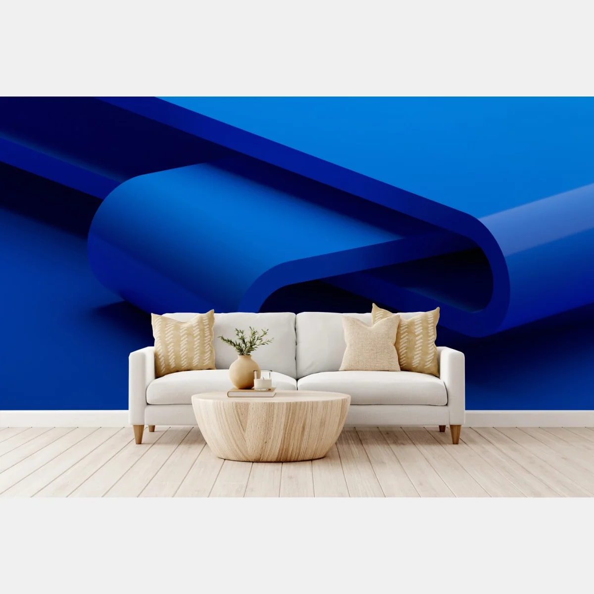 Fototapeta minimalna niebieska wstęga geometryczna – Wallissimo® Fototapeta minimalna niebieska wstęga geometryczna – Wallissimo®