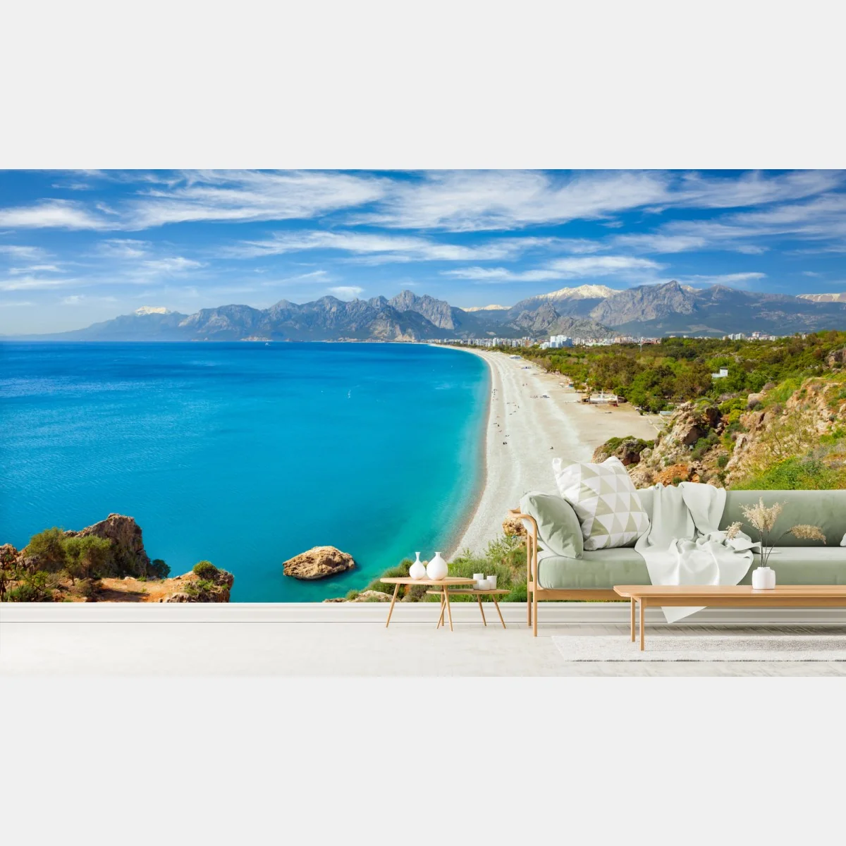 Fototapeta spokojna plaża Konyaalti, Antalya – Wallissimo® Fototapeta spokojna plaża Konyaalti, Antalya – Wallissimo®