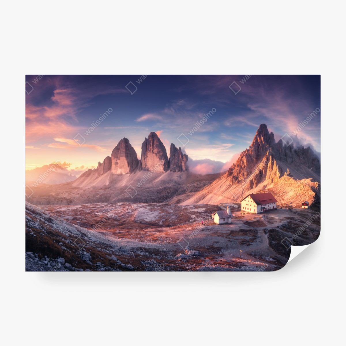 Fototapeta wschód słońca nad szczytami Dolomitów – Wallissimo® Fototapeta wschód słońca nad szczytami Dolomitów – Wallissimo®