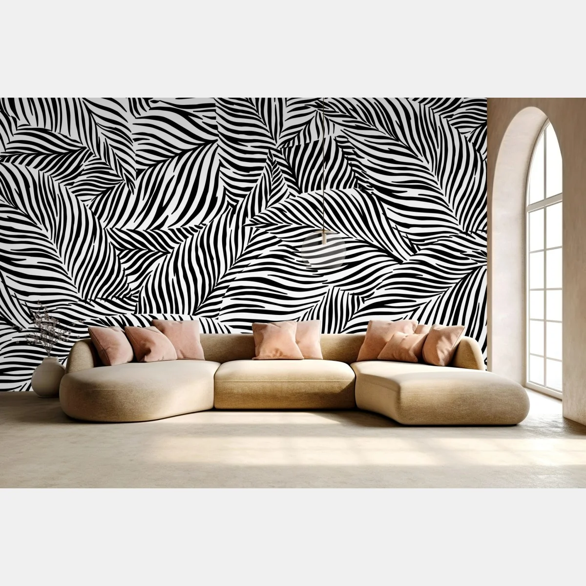 Fototapeta monochromatyczny wzór tropikalnych liści – Wallissimo® Fototapeta monochromatyczny wzór tropikalnych liści – Wallissimo®