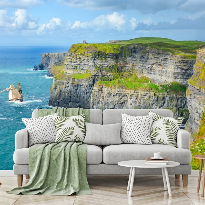 Fototapeta dramatyczne klify nadmorskie i widok na ocean – Wallissimo® Fototapeta dramatyczne klify nadmorskie i widok na ocean – Wallissimo®