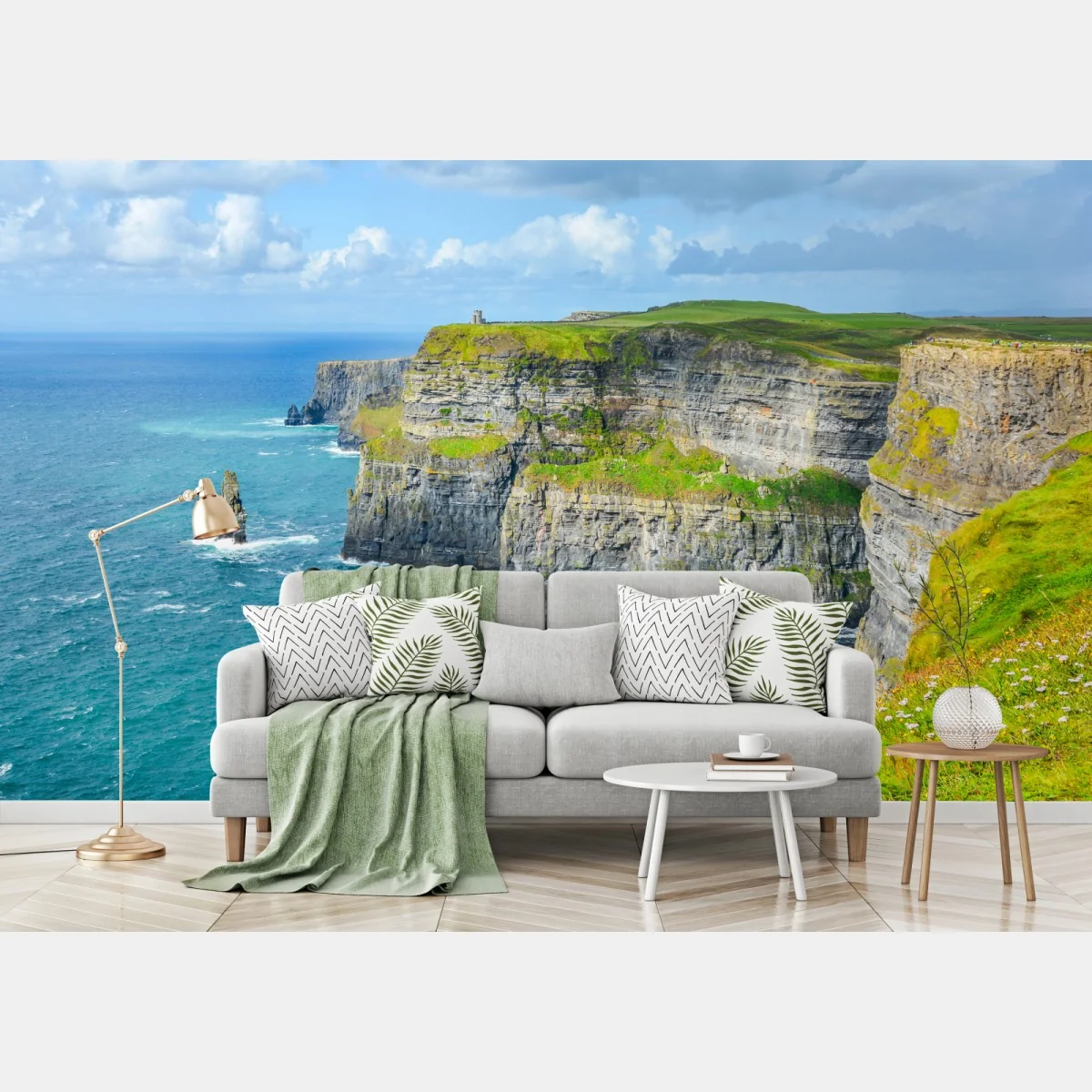 Fototapeta dramatyczne klify nadmorskie i widok na ocean – Wallissimo® Fototapeta dramatyczne klify nadmorskie i widok na ocean – Wallissimo®