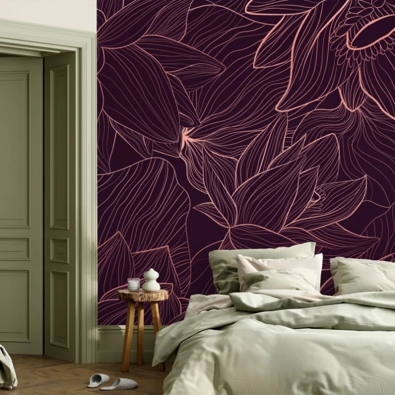 Fototapeta elegancki różowy wzór kwiatowy – Wallissimo® Fototapeta elegancki różowy wzór kwiatowy – Wallissimo®