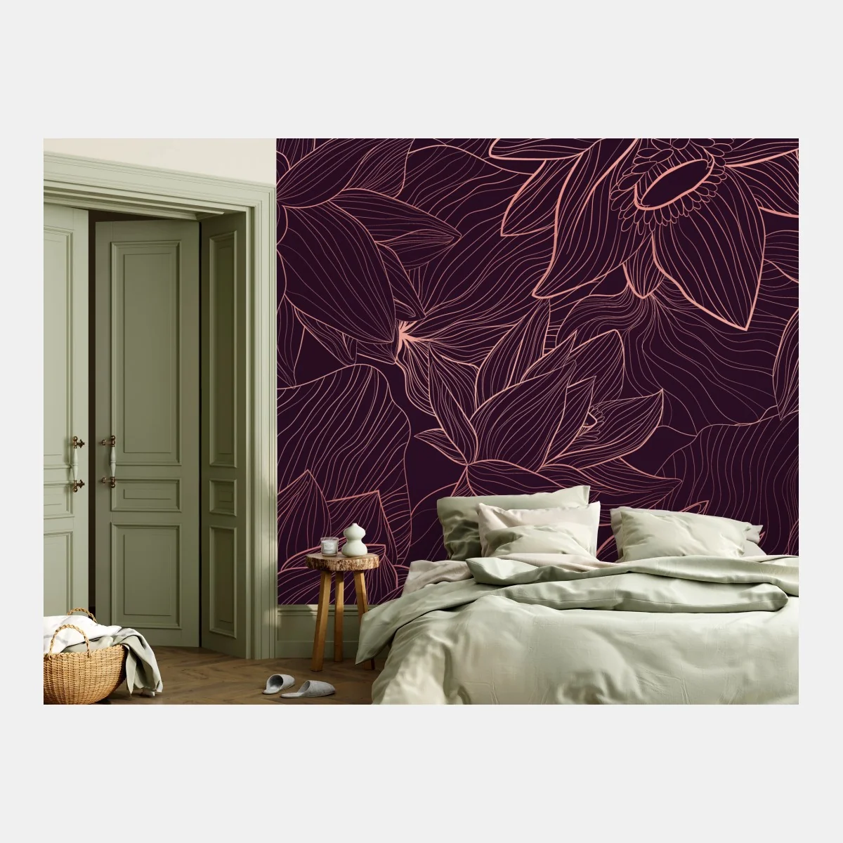 Fototapeta elegancki różowy wzór kwiatowy – Wallissimo® Fototapeta elegancki różowy wzór kwiatowy – Wallissimo®