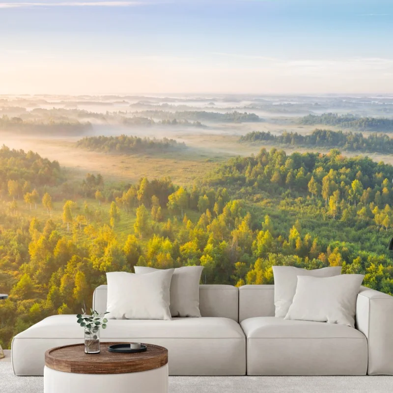 Fototapeta mglista poranna w bagnie Zvanets – Wallissimo® Fototapeta mglista poranna w bagnie Zvanets – Wallissimo®