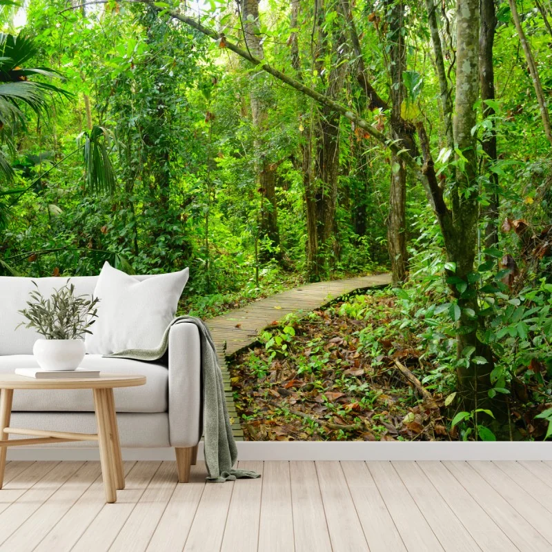 Fototapeta tropikalna kładka w bujnym lesie – Wallissimo® Fototapeta tropikalna kładka w bujnym lesie – Wallissimo®