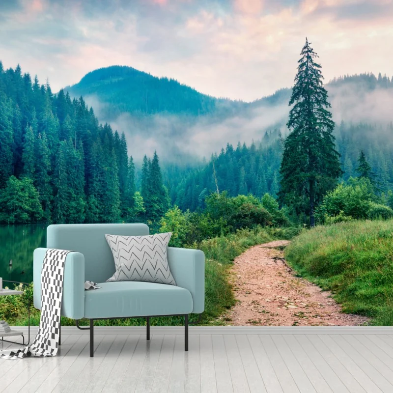 Fototapeta mglisty poranek nad Lacu Roșu – Wallissimo® Fototapeta mglisty poranek nad Lacu Roșu – Wallissimo®