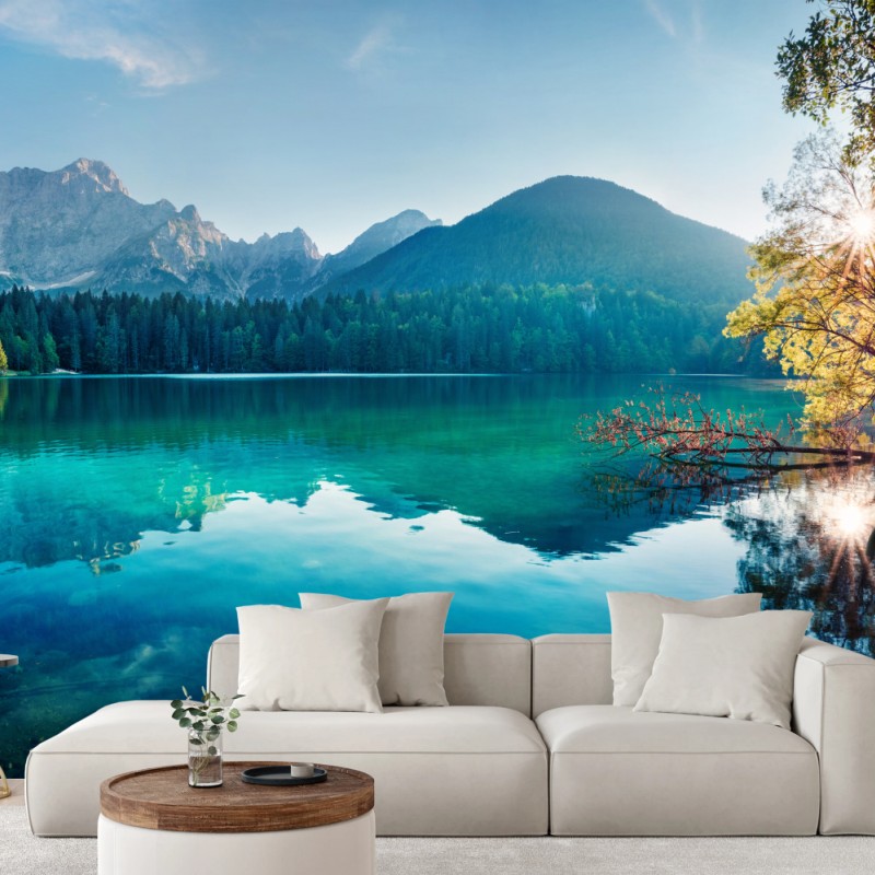 Fototapeta słoneczne jezioro Fusine, Alpy Julijskie – Wallissimo® Fototapeta słoneczne jezioro Fusine, Alpy Julijskie – Wallissimo®