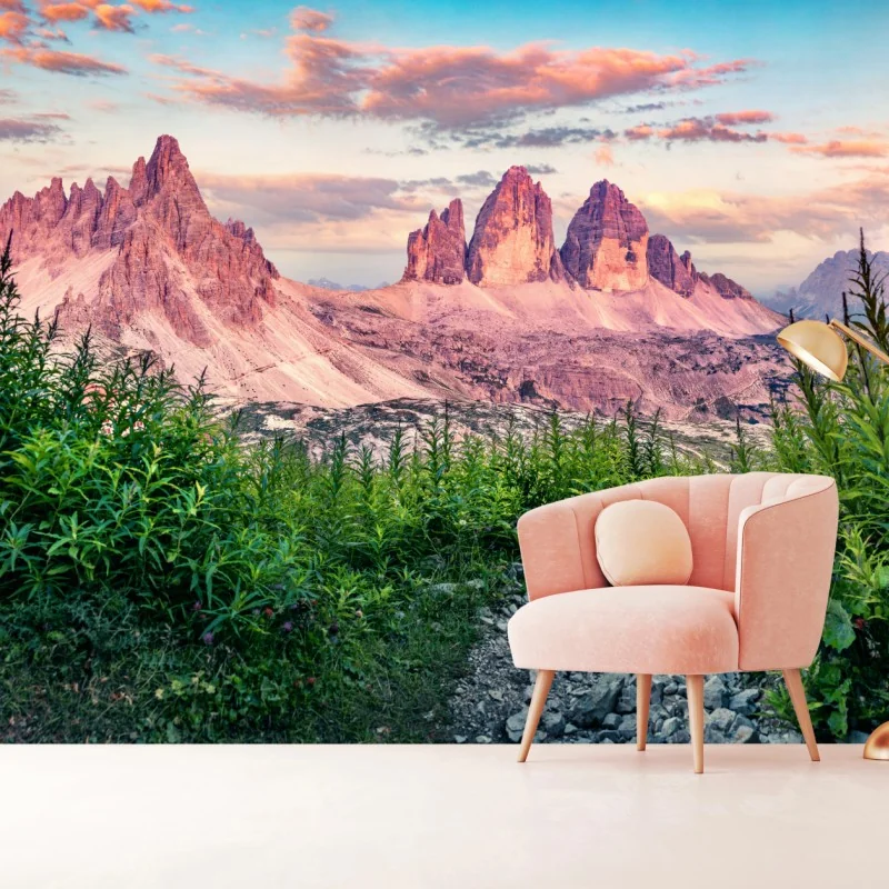 Fototapeta zachód słońca w Tre Cime di Lavaredo – Wallissimo®