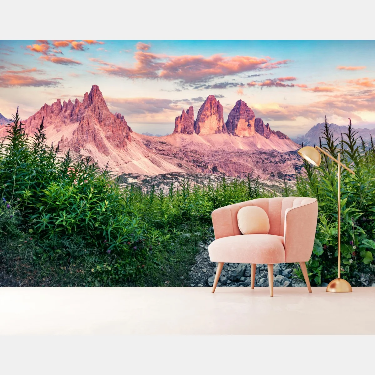 Fototapeta zachód słońca w Tre Cime di Lavaredo – Wallissimo®