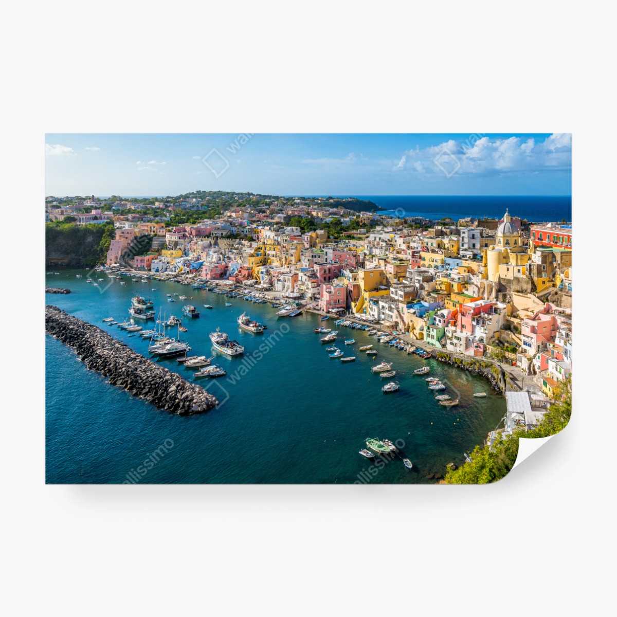 Fototapeta kolorowa panorama portowa Morza Śródziemnego – Wallissimo® Fototapeta kolorowa panorama portowa Morza Śródziemnego – Wallissimo®