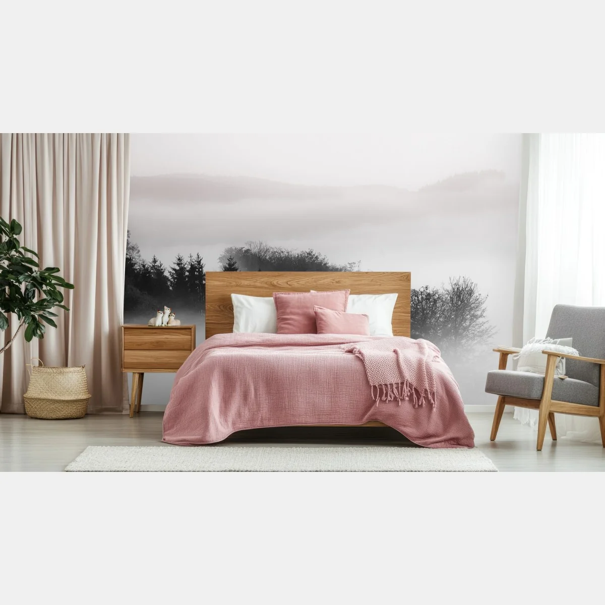 Fototapeta mglisty las w odcieniach szarości – Wallissimo® Fototapeta mglisty las w odcieniach szarości – Wallissimo®