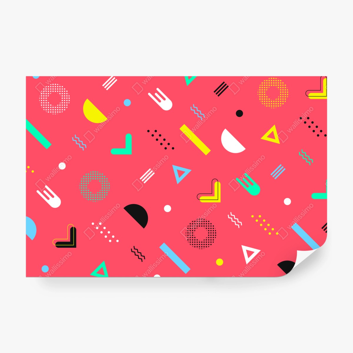 Fototapeta żywy memphis geometryczny wzór – Wallissimo® Fototapeta żywy memphis geometryczny wzór – Wallissimo®