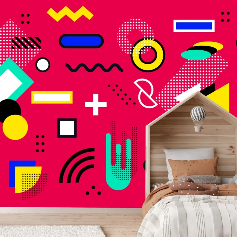 Fototapeta żywy geometryczny wzór pop – Wallissimo® Fototapeta żywy geometryczny wzór pop – Wallissimo®