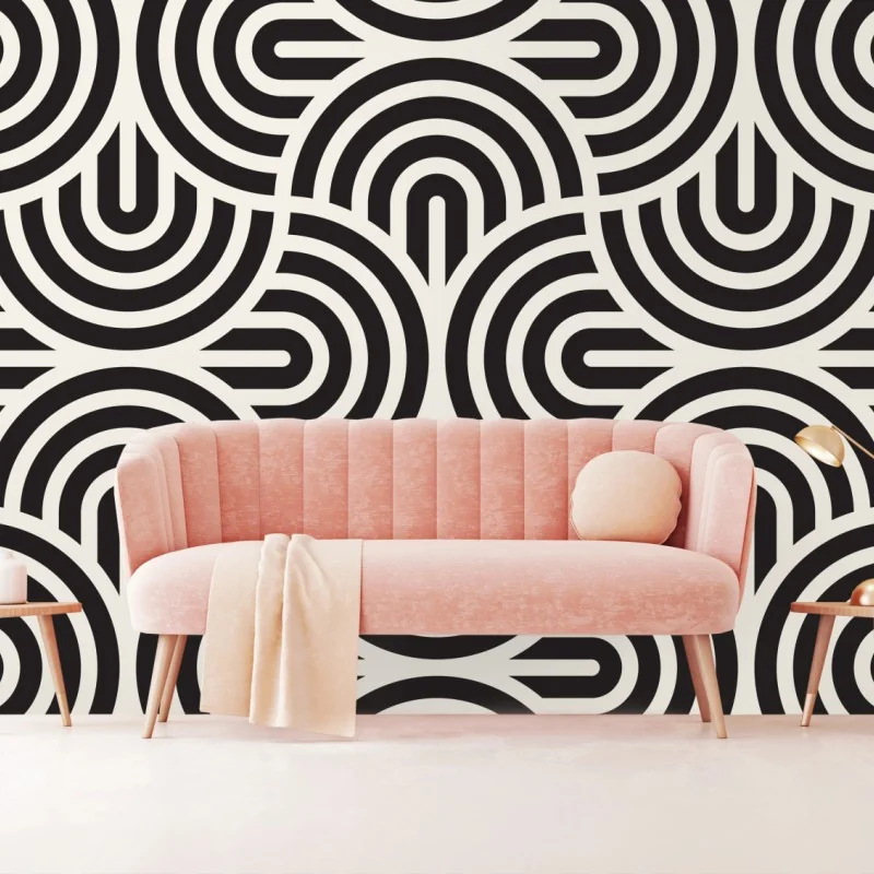 Fototapeta czarno-biały geometryczny wzór – Wallissimo® Fototapeta czarno-biały geometryczny wzór – Wallissimo®