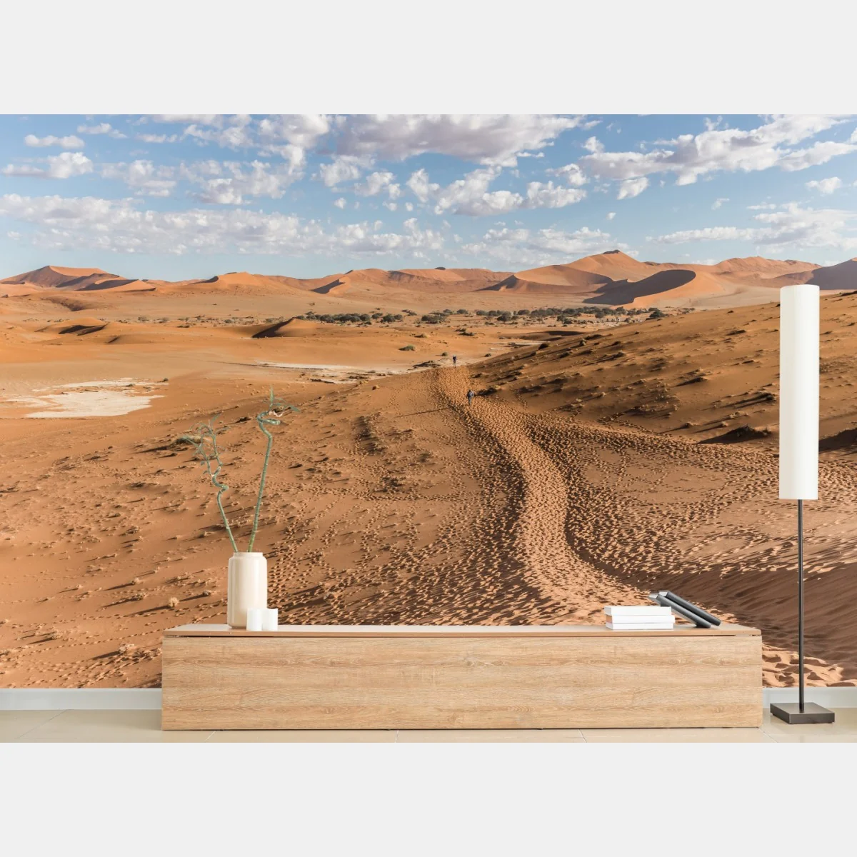 Fototapeta bezgraniczne wydmy pustyni pod błękitnym niebem – Wallissimo® Fototapeta bezgraniczne wydmy pustyni pod błękitnym niebem – Wallissimo®