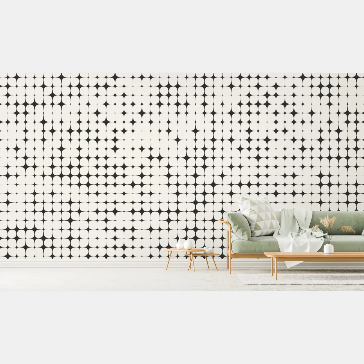 Fototapeta monochromatyczny geometryczny wzór z kropkami – Wallissimo® Fototapeta monochromatyczny geometryczny wzór z kropkami – Wallissimo®