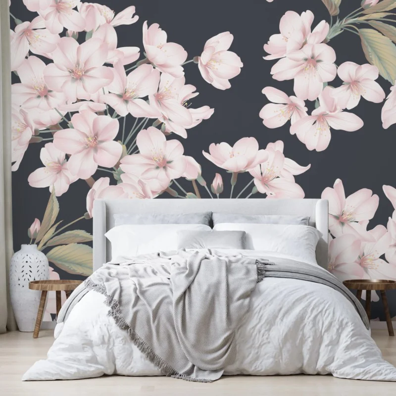 Fototapeta delikatny wzór kwiatów wiśni – Wallissimo® Fototapeta delikatny wzór kwiatów wiśni – Wallissimo®