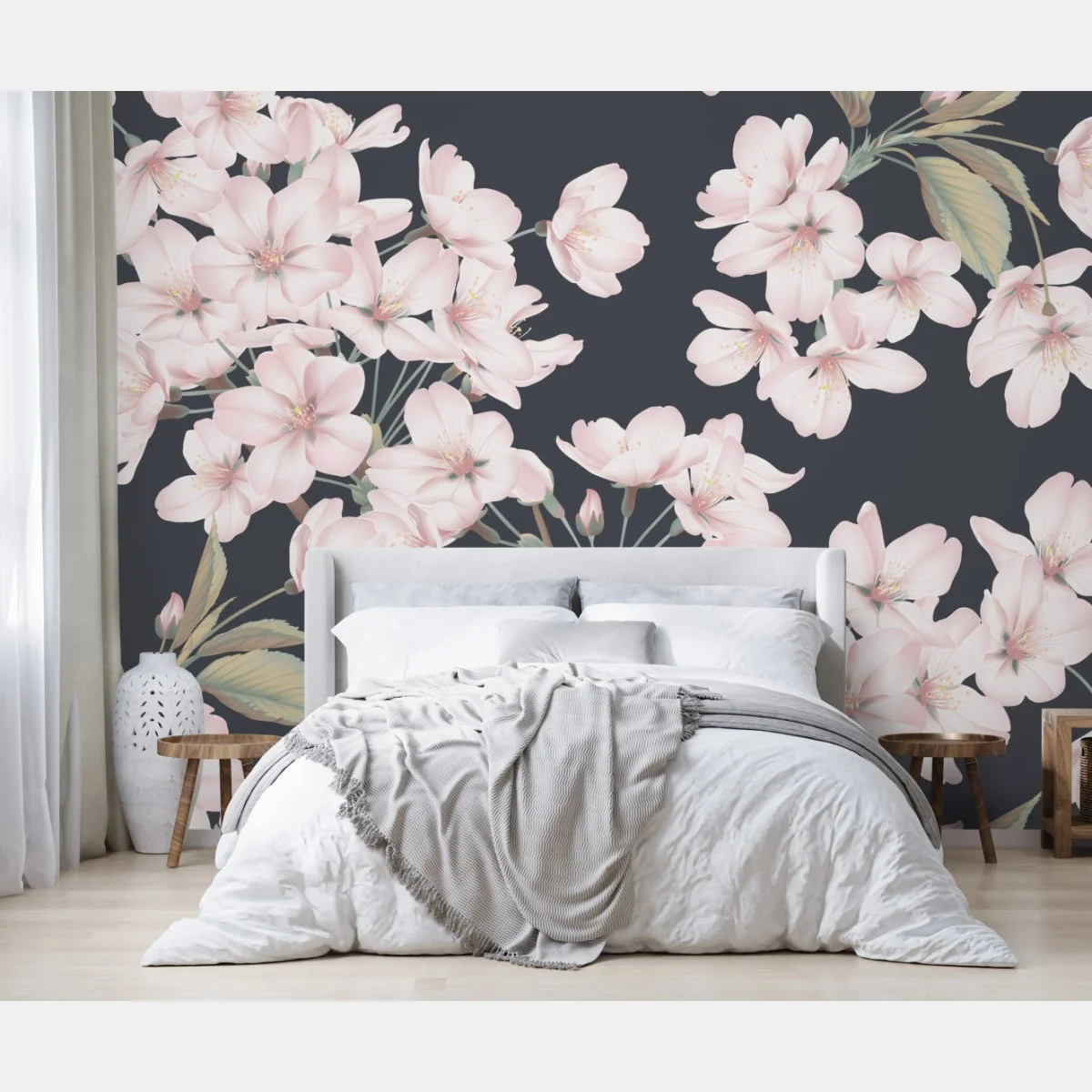 Fototapeta delikatny wzór kwiatów wiśni – Wallissimo® Fototapeta delikatny wzór kwiatów wiśni – Wallissimo®