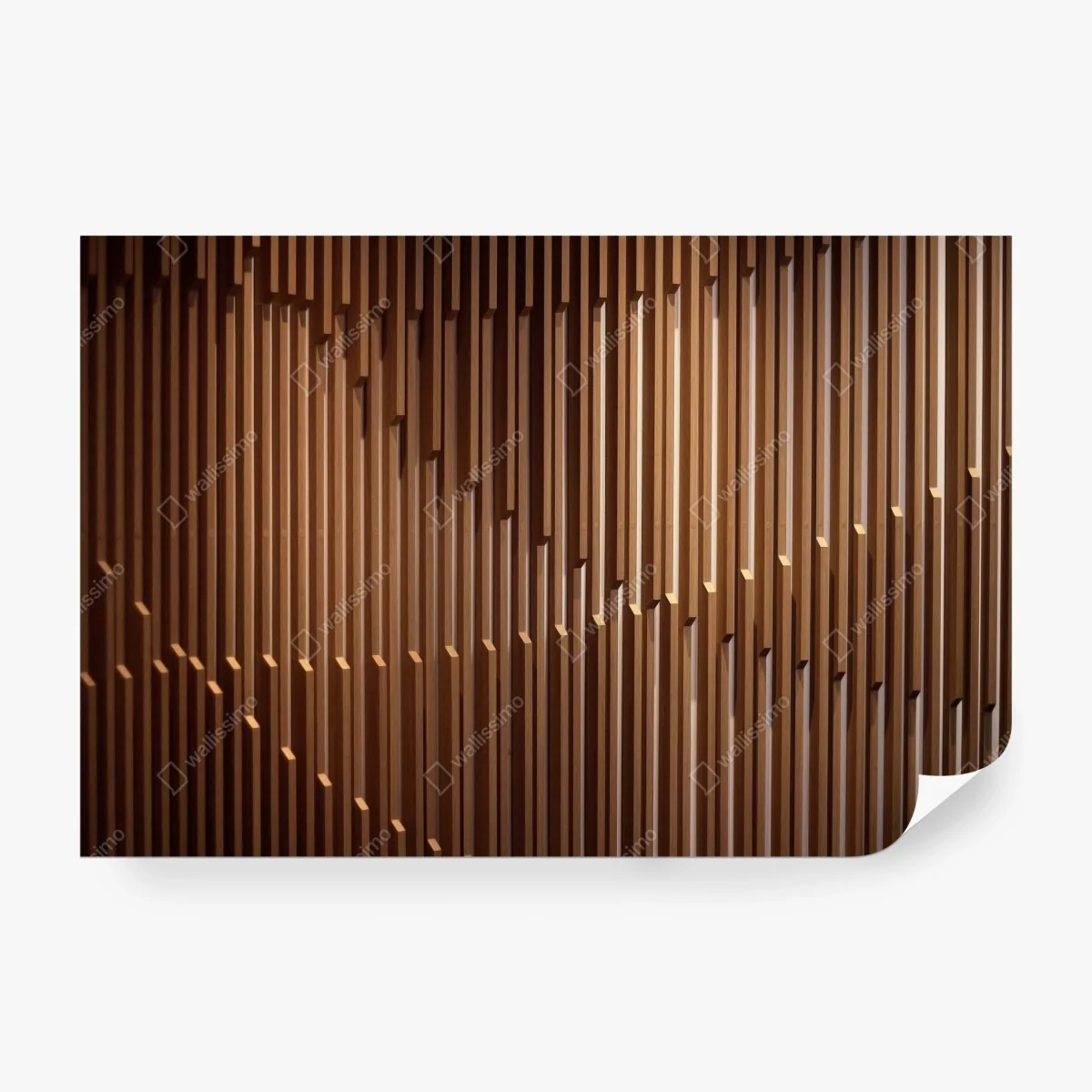 Fototapeta ciepły wzór drewnianych lameli na ścianę – Wallissimo® Fototapeta ciepły wzór drewnianych lameli na ścianę – Wallissimo®