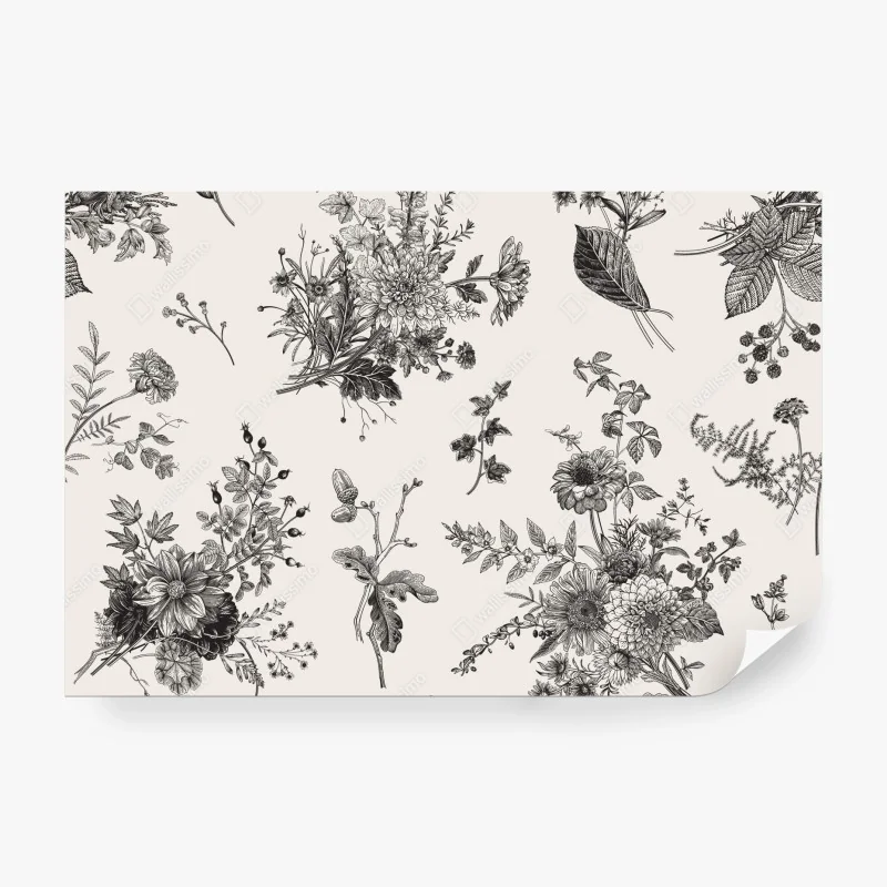 Fototapeta tropikalny wzór liści w stonowanej zieleni i różu – Wallissimo®