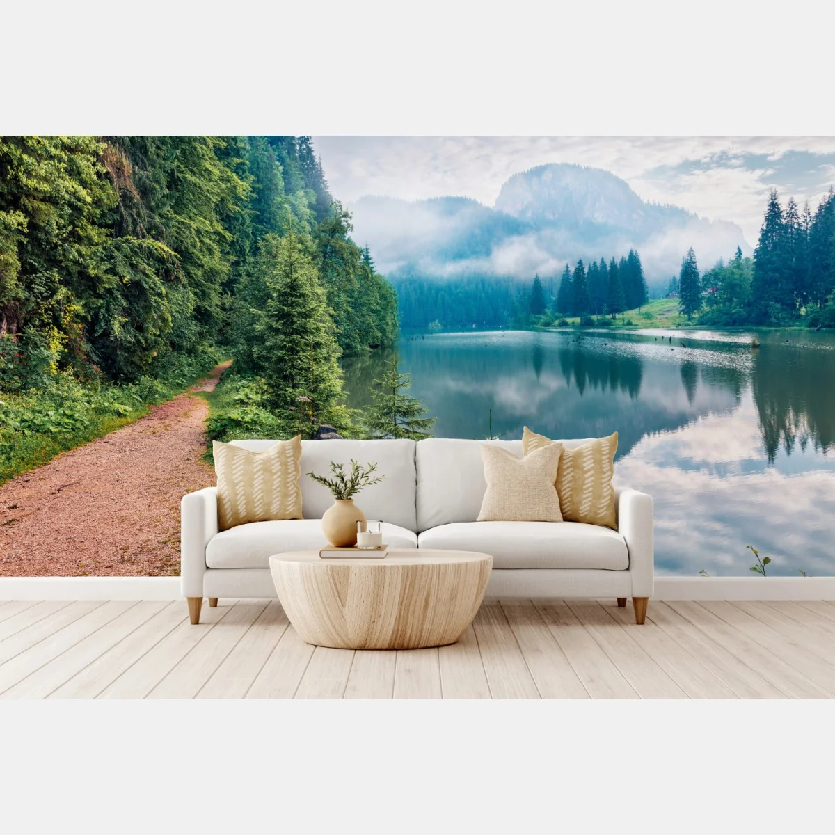 Fototapeta mglisty poranek nad Lacu Rosu – Wallissimo® Fototapeta mglisty poranek nad Lacu Rosu – Wallissimo®